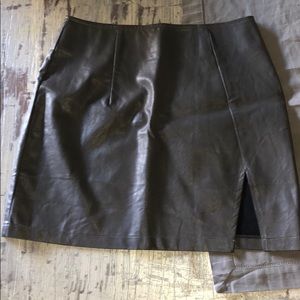 Gray skirt with small slit